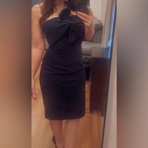 Betsy & Adam Navy Strapless Dress